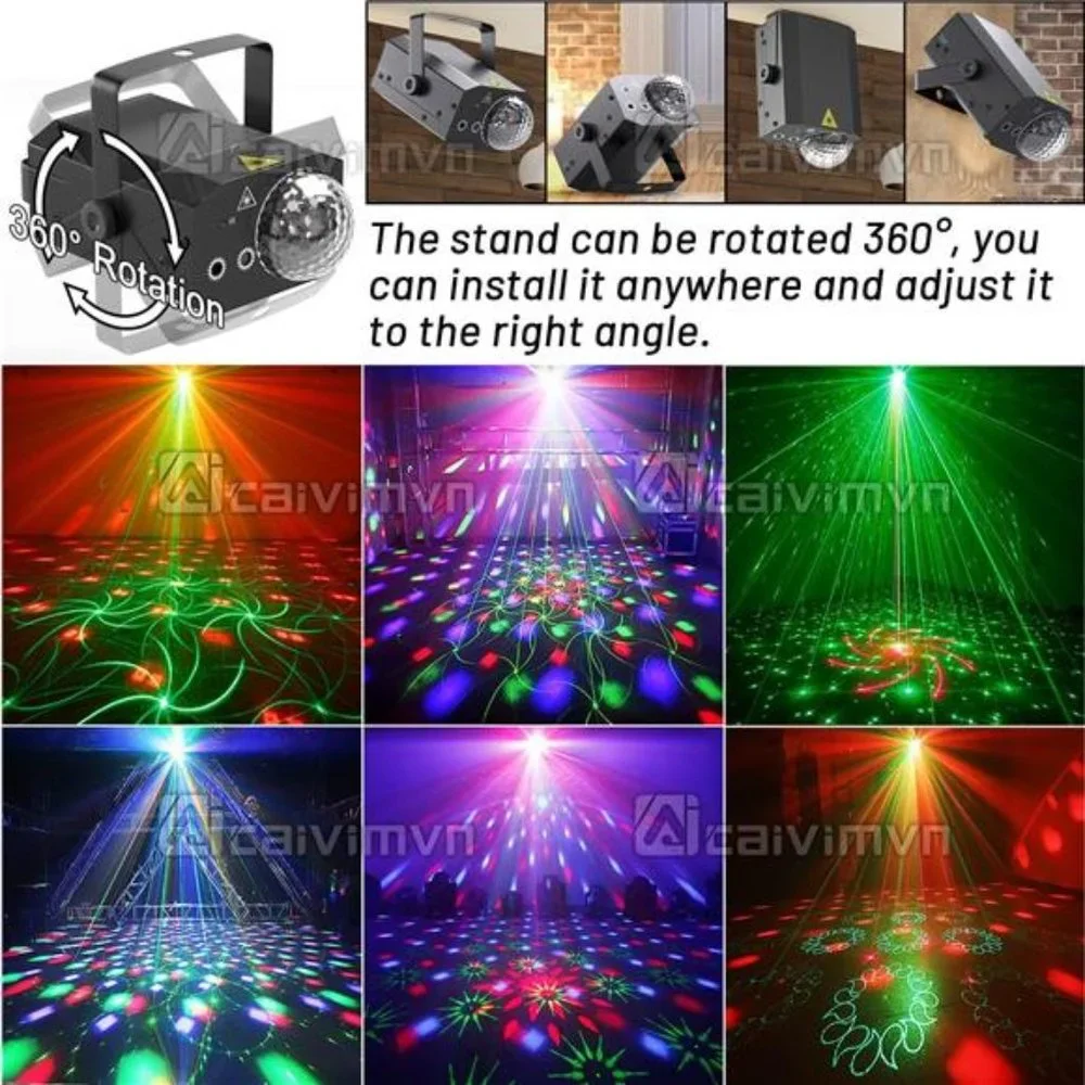 Party Lights DiscoBall Light,Dj Disco Lights LED Stage Light Strobe Lights Sound